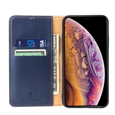 Solidus Apple iPhone 11 mėlynas odinis atverčiamas dėklas / Priedai.lt