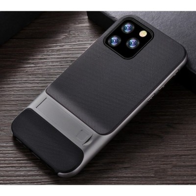 „Kickstand“ sustiprintos apsaugos Apple iPhone 11 Pro juodas kieto silikono (TPU) ir plastiko dėklas / Priedai.lt
