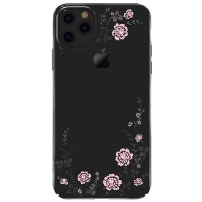 Apple iPhone 11 Pro „Kavaro“ Crystal  Flowers Swarovski plastikinis skaidrus permatomas juodas dėklas su kristalais / Priedai.lt