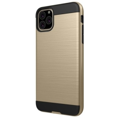 Sustiprintos apsaugos Apple iPhone 11 Pro auksinis kieto silikono (TPU) ir plastiko dėklas / Priedai.lt