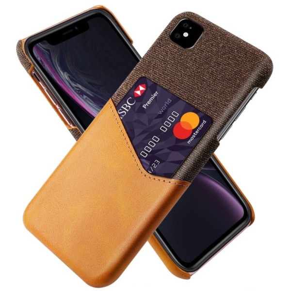 „KSQ“ Shell dėklas su kišenėle - rudas (iPhone 11)
