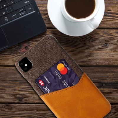 „KSQ“ Shell Apple iPhone 11 rudas odinis dėklas - nugarėlė su kišenėle kortelėms / Priedai.lt