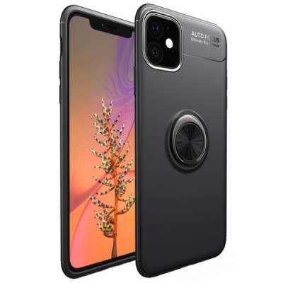 Apple iPhone 11 „Lenuo“ Kickstand kieto silikono TPU juodas dėklas - nugarėlė / Priedai.lt