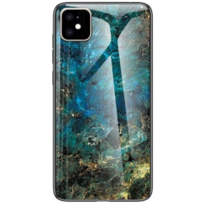 Apple iPhone 11 „Marble“ kieto silikono TPU mėlynas dėklas - nugarėlė / Priedai.lt