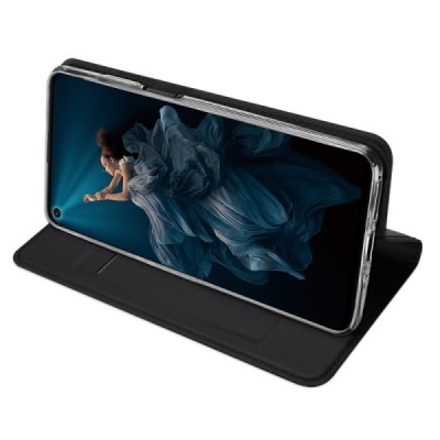 „Dux Ducis“ Skin serijos Huawei Honor 20 (Nova 5T) juodas odinis atverčiamas dėklas / Priedai.lt
