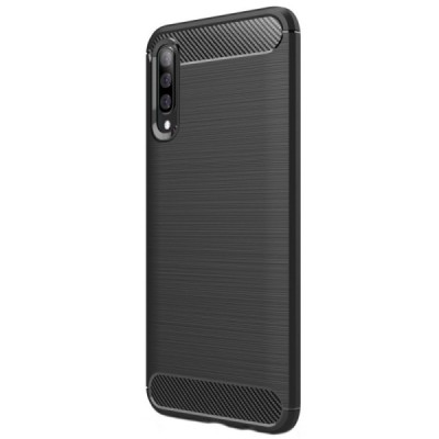 Samsung Galaxy A70 (A705F) „Carbon“ kieto silikono TPU juodas dėklas - nugarėlė / Priedai.lt