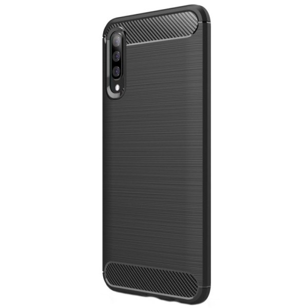 „Carbon“ kieto silikono (TPU) dėklas - juodas (Galaxy A70)