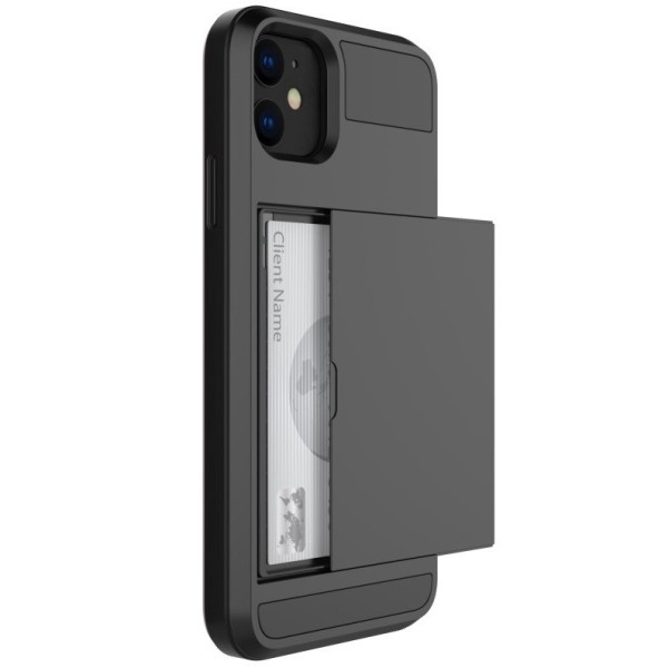 „Sliding“ Card Holder dėklas - juodas (iPhone 11)