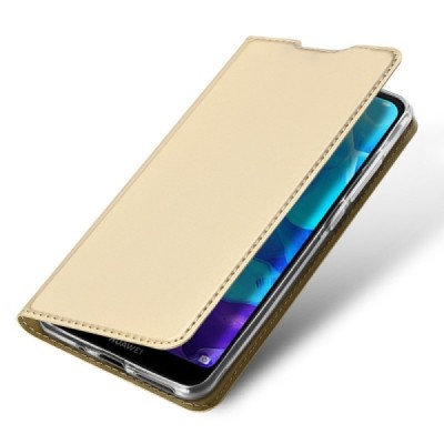 „Dux Ducis“ Skin serijos Huawei Y5 2019 (Honor 8S) auksinis odinis atverčiamas dėklas / Priedai.lt