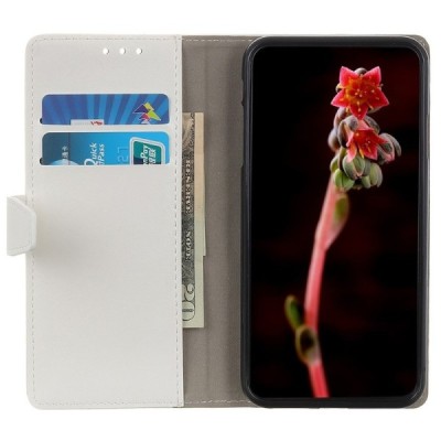 Huawei Y5 2019 (Honor 8S) atverčiamas baltas odinis dėklas, knygutė - piniginė / Priedai.lt