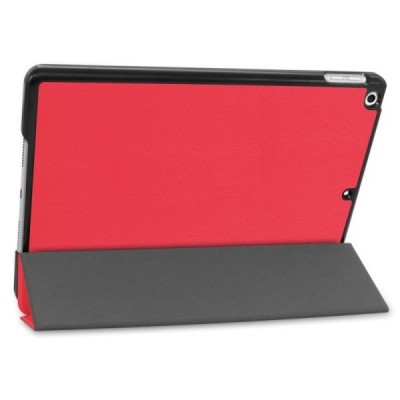 Apple iPad 10,2 (2019) atverčiamas raudonas odinis dėklas - knygutė (sulankstomas) / Priedai.lt