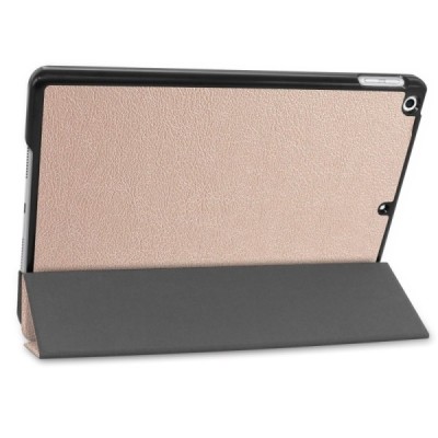 Apple iPad 10,2 (2019) atverčiamas auksinis odinis dėklas - knygutė (sulankstomas) / Priedai.lt
