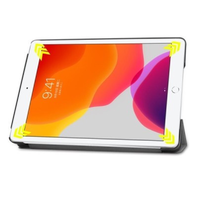 Apple iPad 10,2 (2019) atverčiamas pilkas odinis dėklas - knygutė (sulankstomas) / Priedai.lt