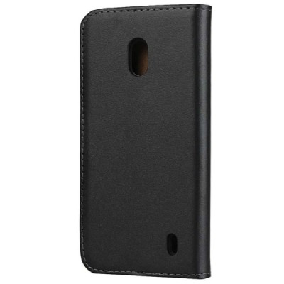 Nokia 2.2 (2019) atverčiamas juodas odinis Casual dėklas - piniginė / Priedai.lt