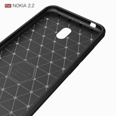 Nokia 2.2 (2019) „Carbon“ kieto silikono TPU juodas dėklas - nugarėlė / Priedai.lt