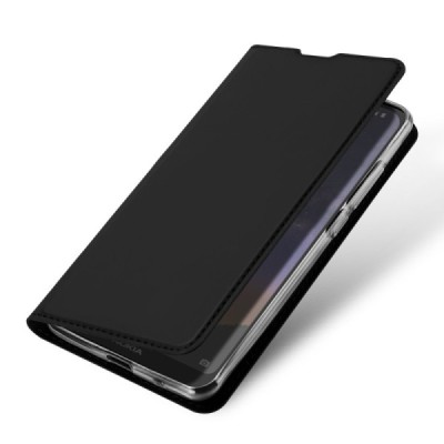 „Dux Ducis“ Skin serijos Nokia 2.2 (2019) juodas odinis atverčiamas dėklas / Priedai.lt