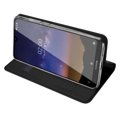„Dux Ducis“ Skin serijos Nokia 2.2 (2019) juodas odinis atverčiamas dėklas / Priedai.lt