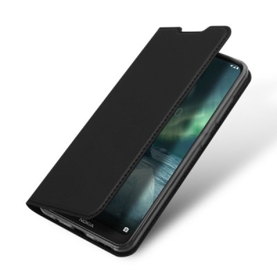 „Dux Ducis“ Skin serijos Nokia 7.2 (Nokia 6.2) juodas odinis atverčiamas dėklas / Priedai.lt