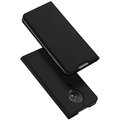 „Dux Ducis“ Skin serijos Nokia 7.2 (Nokia 6.2) juodas odinis atverčiamas dėklas / Priedai.lt