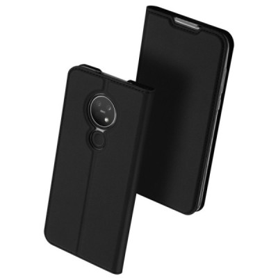 „Dux Ducis“ Skin serijos Nokia 7.2 (Nokia 6.2) juodas odinis atverčiamas dėklas / Priedai.lt