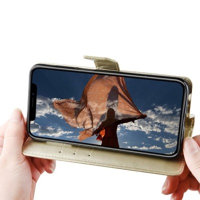 Nokia 7.2 (Nokia 6.2) auksinis odinis atverčiamas dėklas / Priedai.lt