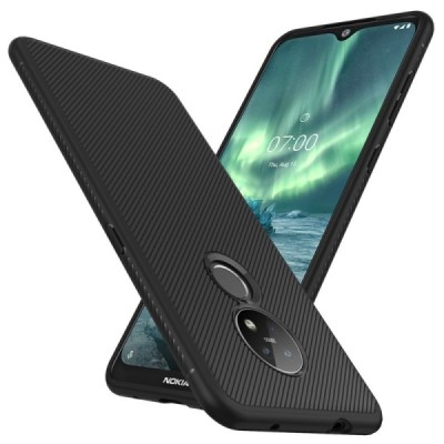 Nokia 7.2 (Nokia 6.2) „Fashion“ kieto silikono TPU juodas dėklas - nugarėlė / Priedai.lt