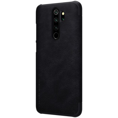 Xiaomi Redmi Note 8 Pro prabangus „Nillkin“ Qin serijos juodas odinis atverčiamas dėklas - knygutė | Priedai.lt