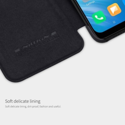 Xiaomi Mi A3 prabangus „Nillkin“ Qin serijos juodas odinis atverčiamas dėklas - knygutė | Priedai.lt