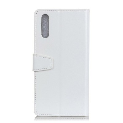 Xiaomi Mi 9 Lite baltas odinis atverčiamas dėklas - knygutė | Priedai.lt