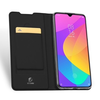 Xiaomi Mi 9 Lite „Dux Ducis“ Skin serijos juodas odinis atverčiamas dėklas - knygutė | Priedai.lt