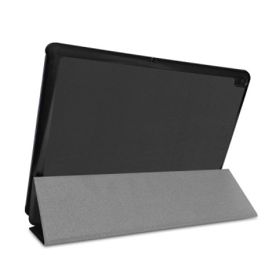 Lenovo Tab E10 (TB-X104F) atverčiamas juodas odinis dėklas (sulankstomas) - knygutė | Priedai.lt