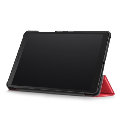 Samsung Galaxy Tab A 8.0 (T290, T295) atverčiamas raudonas odinis dėklas - knygutė | Priedai.lt