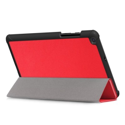 Samsung Galaxy Tab A 8.0 (T290, T295) atverčiamas raudonas odinis dėklas - knygutė | Priedai.lt