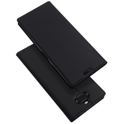 Sony Xperia 10 (XA3) „Dux Ducis“ Skin serijos juodas odinis atverčiamas dėklas - knygutė | Priedai.lt