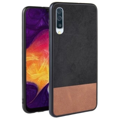 „Bi-Color“ Splicing Samsung Galaxy A70 (A705F) rudas, juodas odinis dėklas / Priedai.lt