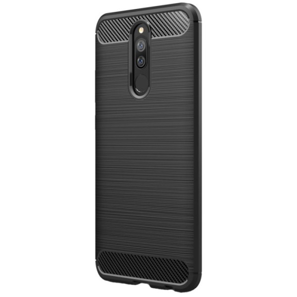 „Carbon“ kieto silikono (TPU) dėklas - juodas (Redmi 8 / 8A)