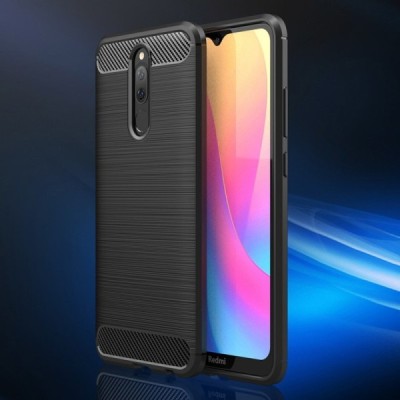 Xiaomi Redmi 8 (Redmi 8A) Carbon kieto silikono TPU juodas dėklas - nugarėlė | Priedai.lt