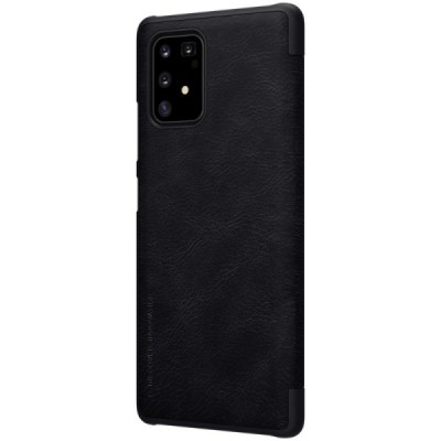 Prabangus Nillkin Qin serijos juodas odinis atverčiamas Samsung Galaxy S10 Lite (G970) dėklas | Priedai.lt