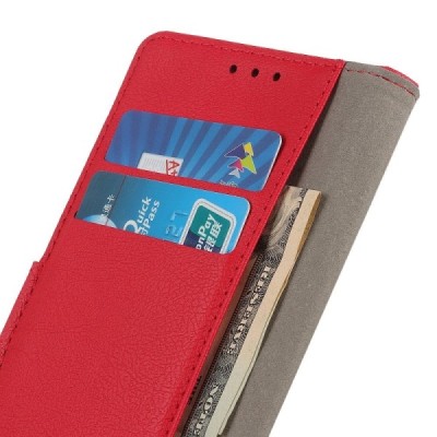 Xiaomi Redmi Note 8T atverčiamas raudonas odinis dėklas, knygutė - piniginė | Priedai.lt