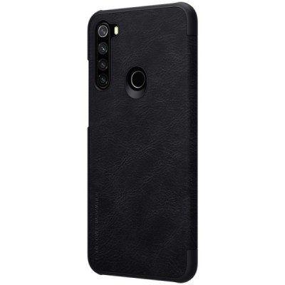 Xiaomi Redmi Note 8T prabangus Nillkin Qin serijos juodas odinis atverčiamas dėklas - knygutė | Priedai.lt