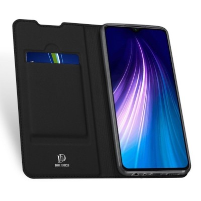 Xiaomi Redmi Note 8T Dux Ducis Skin serijos juodas odinis atverčiamas dėklas - knygutė | Priedai.lt