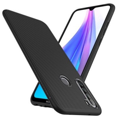 Xiaomi Redmi Note 8T kieto silikono TPU juodas dėklas - nugarėlė | Priedai.lt