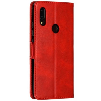 Shell Xiaomi Redmi 7 raudonas odinis atverčiamas dėklas | Priedai.lt