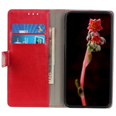 Samsung Galaxy Note10 Lite (N770F) atverčiamas raudonas odinis dėklas - piniginė | Priedai.lt