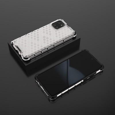 Honeycomb sustiprintos apsaugos Samsung Galaxy Note10 Lite (N770F) skaidrus kieto silikono (TPU) ir plastiko dėklas | Priedai.lt