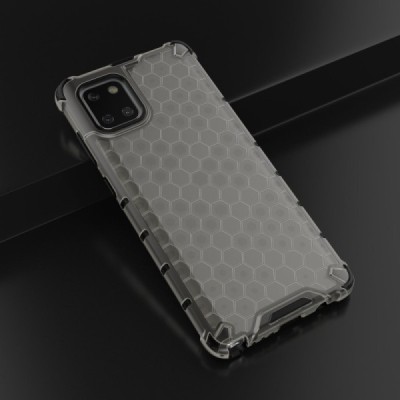 Honeycomb sustiprintos apsaugos Samsung Galaxy Note10 Lite (N770F) pilkas kieto silikono (TPU) ir plastiko dėklas | Priedai.lt