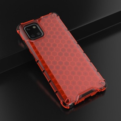 Honeycomb sustiprintos apsaugos Samsung Galaxy Note10 Lite (N770F) raudonas kieto silikono (TPU) ir plastiko dėklas | Priedai.lt