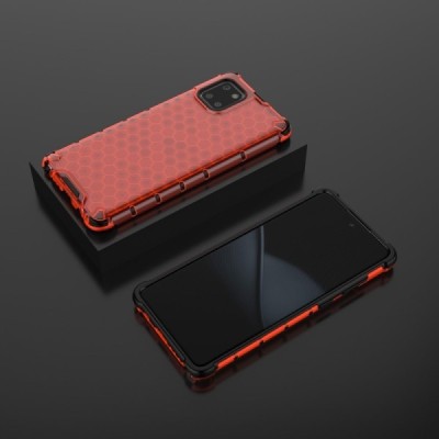 Honeycomb sustiprintos apsaugos Samsung Galaxy Note10 Lite (N770F) raudonas kieto silikono (TPU) ir plastiko dėklas | Priedai.lt