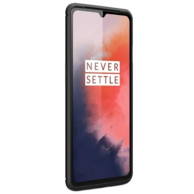 OnePlus 7T (OnePlus SevenT) „Mofi“ Carbon kieto silikono TPU juodas dėklas - nugarėlė | Priedai.lt