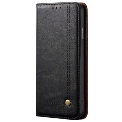 Deluxe atverčiamas juodas odinis Xiaomi Mi Note 10 (10 Pro) dėklas - knygutė | Priedai.lt
